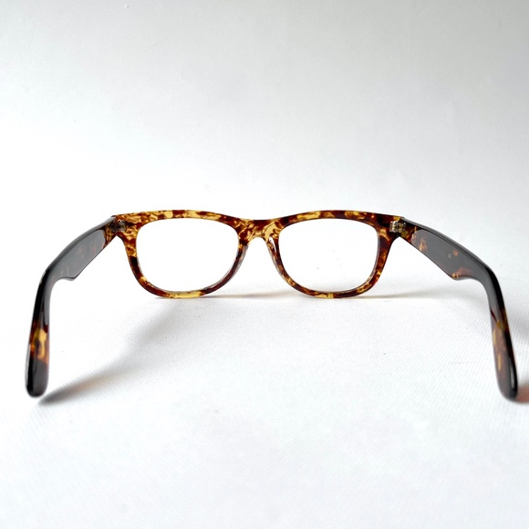 Vintage +3.25 WIDE FIT Reading Glasses Tortoise Handsome Rectangular Horn Rimmed - Picture 6 of 13